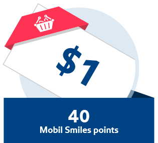 40 Mobil Smiles points for $1 worth of Mart products
